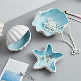 Ceramic Storage Desktop Ornaments Earrings Rings Bracelets Jewelry Display Plate Tray 14x14x3.5cm