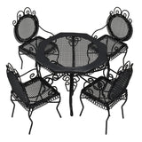 1:12 Miniature Garden Furniture Set Octagonal Table And Chairs Dollhouse Patio Outdoor Accessories