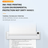 Portable Wireless Inkless A4 Thermal Printer - Supports 8.26''x11.69'' Paper, BT Connectivity for Office, Car, Home, Travel.