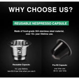 Refillable Coffee Capsules Reusable Pods Compatible With Nespresso Inissia capsula nespresso reutilizable