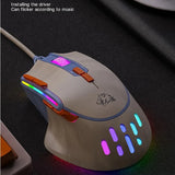 M2 Esports RGB Colorful Breathing Light Wired Gaming Mouse 9 Button 12800 DPI USB Rechargeable Mute Backlight Mice
