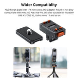 VRIG AC07 Sports Camera Quick Release Magnetic Adapter Mount Aluminum Alloy for Insta360 Ace/Ace Pro