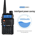 Original Baofeng UV5R Walkie Talkie 136-174Mhz & 400-520Mhz Dual Band Frequency Modulation 1800mah Radio LED Screen