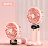 USB Rechargeable Small Pocket Handheld Long Lasting Desk air coolers LED Display Mini Portable 3 IN 1 Hand Fan
