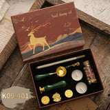 Set Vintage Kit Wedding Invitation Postcard Seag Wax Beads Seal Stamp Melting Gift Packing Box