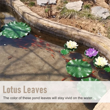 10 Pieces 5 Kinds Floating Foam Lotus Leaves Lily Pads Artificial Foliage Pond for Pool Aquarium Decor