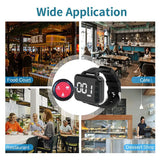 Restaurant Pagers Beeper Wireless Calg System Watch Wrist Clock Receiver Vibration Bell Button For Service Cafe Bar Hookah