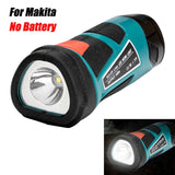 3W Electric Torch LED Flashlight Outdoor Fishing Camping Emergency Light for Milwaukee/Makita/Bosch 10.8V 12V Li-ion Battery