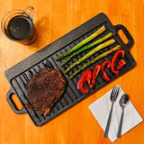 1pc, Non Stick Grill Pan, Cast Iron Griddle, Double Sided Baking Cooking Tray, Flat Top Griddle For Stovetop, Barbecue Plate