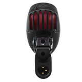 1 Piece Professional Classic Retro Dynamic Vocal Microphone Black & Red Metal Swing Mic For Live Performance Karaoke