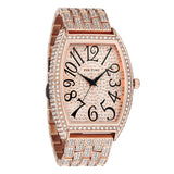 PINTIME Men Watch Iced Out Diamond Big Dia Barrel-Shaped Dial Hip Hop Relogios Fashion Quartz Wristwatch Waterproof Reloj Hombre