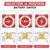 DaierTek 32V 350A Battery Switch Selector Disconnect 4 Position 3 Pins 9001E for Marine Boat Truck RV