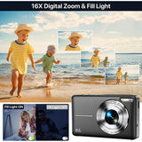 HD Digital 44MP 1080P FHD Photography Video Camcorder 16X Zoom Portable Vlogging Camera for Kids Adults Beginners