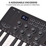 M-VAVE 25-Key MIDI Controller Mini Portable USB Music Keyboard 8 RGB Backlit Pad Arranger Creation Accessories