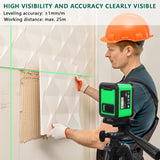 2 es Laser Level 4° Self-leveg hine Rechargeable Lithium Battery Leveg Tool Omnidirectional Ground Wall Sticker