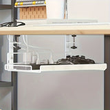 Adjustable hanger iron table Arlene, rectangular shelf for basement office