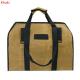 Waxed Canvas Bag Large Capacity Firewood Carrier Bag Outdoor Camping Firewood Bag Home Storage Bag Package Supplies