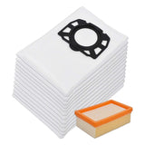 12 Bags + 1 Flat Pleated Filter for WD4, WD5 and WD6 Wet & Dry Multi- Vacuum Cleaner
