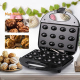 Electric Walnut Waffle Automatic 12 Holes Nuts Cake Maker Kitchen Breakfast Non-stick Cook Plates