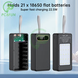 D21 18650 Power Bank Case QC3.0 PD Quick 21*18650 Battery Storage Box 15W Wireless Charge Shell Flashlight