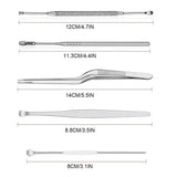 8 Pcs Stainless Steel Double Head Ear Spoon Set Remove Clean Stubborn EarWax Foreign Bodys Massage Care Doubles Effect Household
