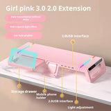 Color-changing Led Lights Ergonomic Work Setup Computer Rgb Monitor Stand Riser Strong Load-bearing for Laptop