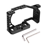 Aluminum Alloy Camera Cage Rig With Cold Shoe Mount 1/4 3/8 Threaded Holes For Sony A6100 A6400
