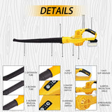 Electric Handheld Air Fit for 18V 20V Max Li-ion Battery Cordless Blowing Dust Blower Garden Power Tool