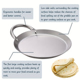 1pc Crepe Pans, 21.08cm/28.96cm Stainless Steel Comal Griddle For Making Tortillas, Quesadillas, Fajitas, Pancakes, French Toast, For Induction Cooker, Cookware, Kitchen Utensils, Kitchen Gadgets, Kitchen Accessories, Home Kitchen Items
