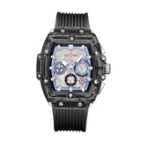 PINTIME Sport Watch Top Brand Fashion Choronograph Quartz Watches For Men Fashon Silicone Strap Mens Wristwatch With Date