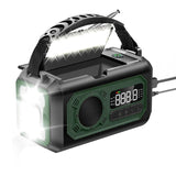 12000mAh Emergency Portable Radio - Hand Crank Solar, AM/FM/NOAA, with Flashlight & Reading Lamp
