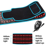 Red ＆Infrared LED Light Therapy Belt 850nm 660nm Back Pain Relief Wrap Burn Fat Belt Slimming Machine Waist Heat Pad Full Body