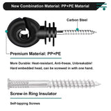 40Pcs Electric Screw,Electric Fence Ring Insulator Tape Screw Wood Post Insulators Screw-In,Screw