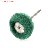 100PCS Scouring Pad Brush 2.35MM Shank Nylon Abrasive Brush Fiber Grinding Sanding Head Buffing Polishing Wheel Grinding Tools
