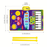 5.08 Cm 1 Baby Toys For 1 Year Old Boy Girl, Toddler Piano Keyboard & Drum Floor Mat