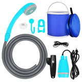 Outdoor Portable Camping Kit with 2.5-3.5L/min Water Discharge 2m Hose USB Charging 30-60min Battery Life Camp Shower