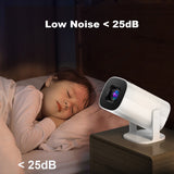 with 4K Decoding 1080P WiFi6 BT5.4 Android 11 Technique 180° Rotatable Movie Projector for Home Theater Media
