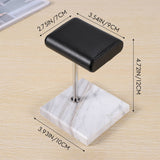 White Marble Bracelet Display Black PU Leather Jewelry Watch Sier Color Rod Placement Stand