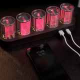 Nixie Tube Retro Design Creative USB Interface Clock - Multi Mode Adjustment, Glow Tubes for Bedroom Bookshelf