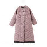 Art retro quilted thick casual jacket