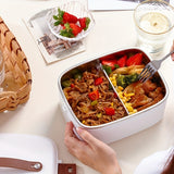 1pc 1.8L Electric Lunch Box 2 In 1, Stainless Steel Electric Lunch Box Food Heater Car And Home Use Portable Lunch Heater,