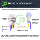 1-10pcs LED PIR Sensor Detector Smart Switch 220V 110V Infrared Human Body Motion Time Delay Mode Lighting Induction Automatic