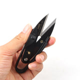 Professional Leather Thread Shears Handmade DIY Leather Carbon Steel Scissors Sewing Thread Clippers Cutter with Safety Sleeve