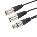 34cm 3Pin XLR 1 Male To 2 Female Audio Extension Cable Microphone Y Audio Splitter Cord Line For Mixer Recorder XLR 3 Pin Male