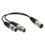 34cm 3Pin XLR 1 Male To 2 Female Audio Extension Cable Microphone Y Audio Splitter Cord Line For Mixer Recorder XLR 3 Pin Male