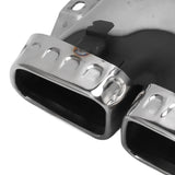Exhaust Muffler Tail Pipe Tips Reduces Exhaust Pressure Sliver Chrome Quad Exhaust Tips 304 Stainless Steel for Car