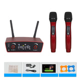 Professional Dual Wireless Microphone System Uhf Dual System Dynamic Handheld Mic for Dj Speech Wedding Band Church Show Party