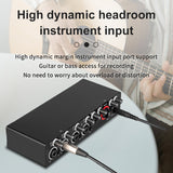 4-in 2-out USB 4 Channel USB2.0 Audio Interface External Microphone Sound Card 24-bit/192kHz With Loopback Monitor