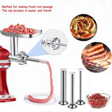 Metal Food Attachment for KitchenAid Stand Mixer,Meat Grinder Accessories Includes Sausage Stuffer Tubes