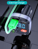 4.8A Car Mp3 Player Bluetooth 5.0 FM Transmitter Receiver Dual USB Charger Phone Handsfree Car Kit Support TF Card U Disk EQ Mod